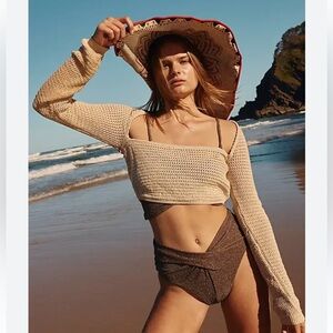 Free People Beach Love Me Fauxchet Top in Natural